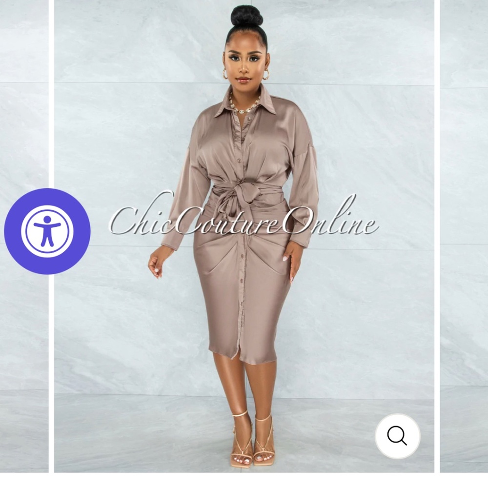 Front Tie Midi Dress